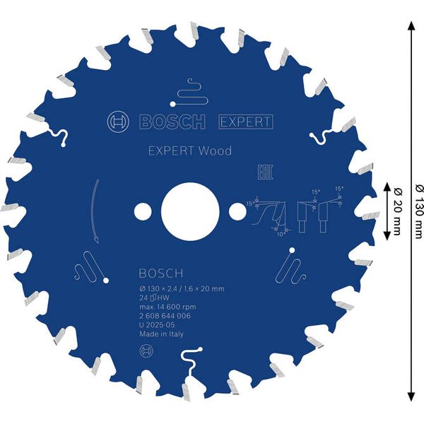 Circular saw blade Expert for Wood 130 x 20 x 2,4 mm, 24 image 2