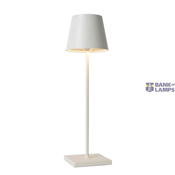 Lucide JUSTIN - Table lamp Outdoor - Ø 11 cm - LED Dim. - 1x2,2W 3000K - IP54 - 3 StepDim - White image 1