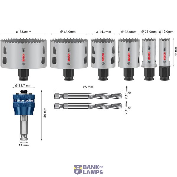 PRO Multi Material Power Change Plus Hole Saw Set - Transparent Case image 2
