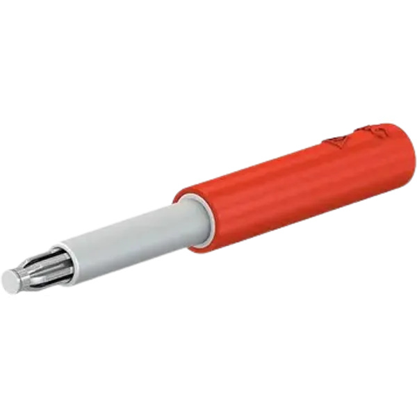 Test plug adapter, 2.3 mm plug to 4 mm socket, red, 24.0100-22 image 1