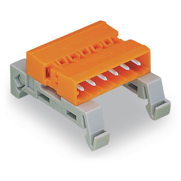 Double pin header DIN-35 rail mounting 23-pole orange image 2