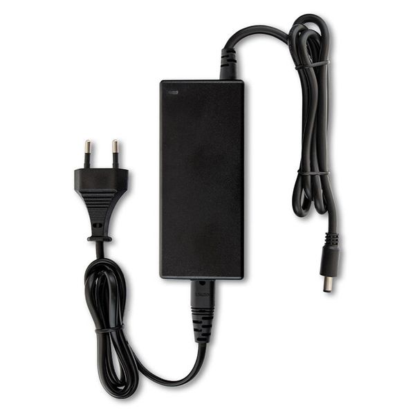 Power adapter 60W, DC24V/2.5A, IP20, black plastic, with plug image 1