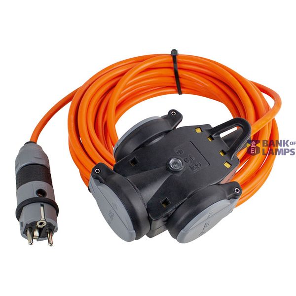 Schwabe SCHUKO ultra Pro extension cable 3-way 5m H07BQ-F 3G2.5 IP54 image 1
