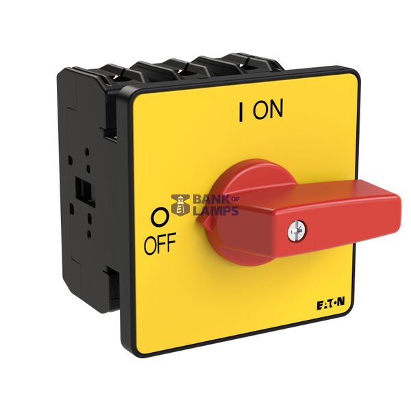 P3 On-off switch, 80 A,Flush mounting, 3 pole, Form E, Red, Short thum image 5