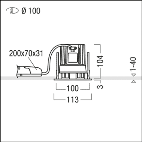 PANOS INF R100V 15W 940 LDO SP-AL WH - LED ceiling-recessed luminaire image 3