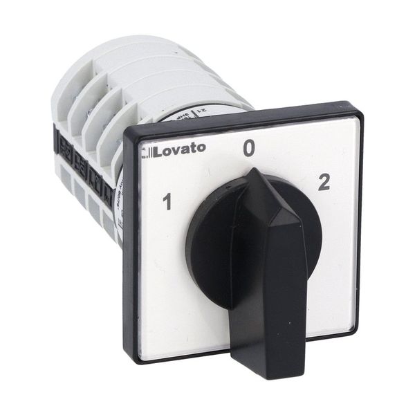 Rotary cam switch 7GN series, changeover switch 4 poles 16A, for front mounting with black handle, front plate 48X48mm image 1