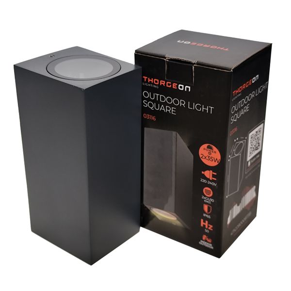 Outdoor Wall Light without Light Source 2xGU10 IP65 03116 Square Anthracite THORGEON image 1