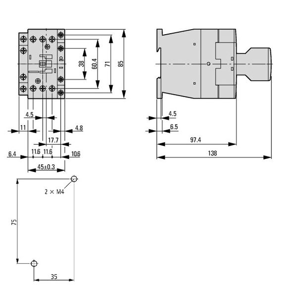 Contactor 7.5kW/400V/18A, 1 NO, coil 24VDC image 2