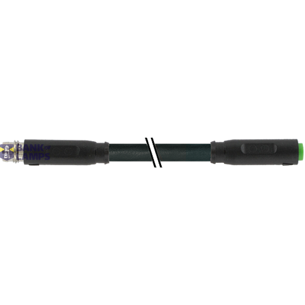 M8 male 0° / M8 female 0° A-cod. snap-in PUR 3x0.25 bk 1m image 2