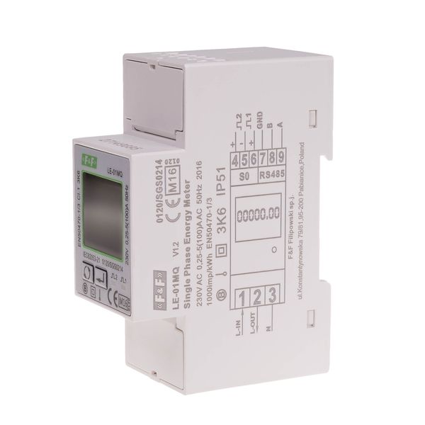 Single-phase active and reactive energy consumption meter, Modbus RTU, 100(5)A; MID image 1