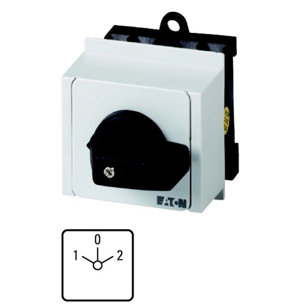 T0-2-8400/IVS Reversing switches, T0, 20 A, service distribution board mounting, 2 contact unit(s), Contacts: 4, 45 °, maintained, With 0 (Off) position, 1-0-2, Des image 1