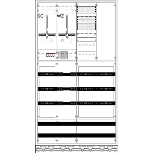 WX42KK11L 12RE 4FB Complete cabinet according to FNN In 585A with three-point fastening image 2