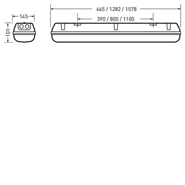 Weather-proof luminaires Acquex Diffuser Yellow ET 44W 6000lm Emergency light Lambertian (L) IP66 IK10 3 SDCM image 1