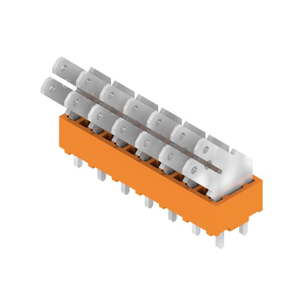 Printed circuit board terminals, 5.00 mm, Number of poles: 7, 135°, Solder pin length (l): 3.5 mm, tinned, orange, Flat-blade connection, Box image 3