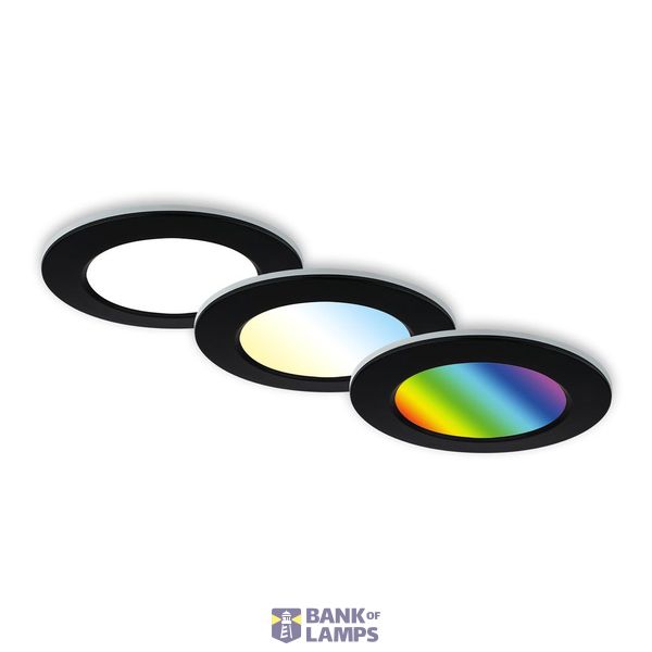 RGB-CCT LED recessed spots-Set,black,3xLED/4,8W, IP65 image 1