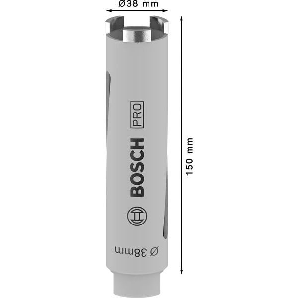 Diamond dry core cutter G 1/2" 38 mm, 150 mm, 3 segments, 7 mm image 2