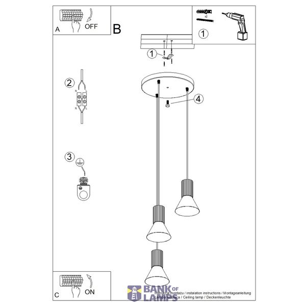 Pendant lamp ESTRIA 3P beige/olive green image 9
