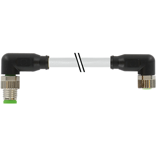 M8 male 90° / M8 female 90° A-cod. PUR 4x0.25 gy UL/CSA+drag ch. 4,8m image 1