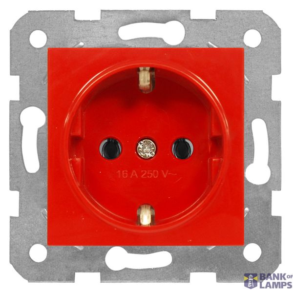 Socket outlet, red color, screw clamps image 1