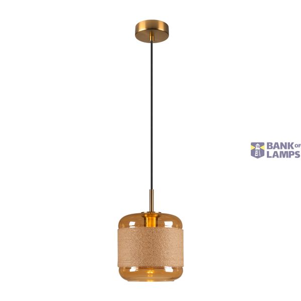 PANTILO ROPE 20, pendant light, 250cm, E27, 15W, gold image 1