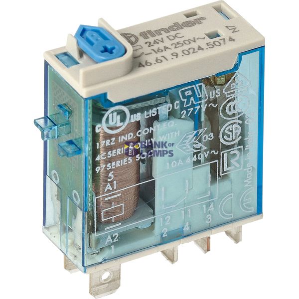 Mini.ind.relays 1CO 16A/12VDC/Agni+Au/Test button/LED/Mech.ind (46.61.9.012.5074) image 2