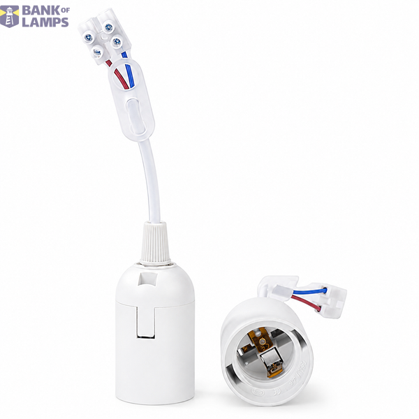Screw Lamp Holder E27 White (50pcs Bag) image 1