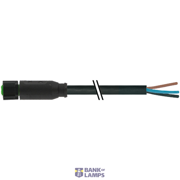 M8 female 0° A-cod. with cable Lite PUR 4x0.25 bk UL/CSA+drag ch. 5.0m image 2