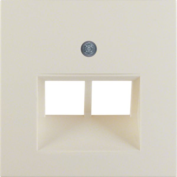 Centre plate for FCC soc. out. 2gang, S.1, white glossy image 1