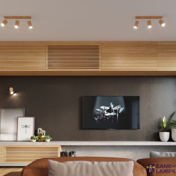 CEILING LAMP BERG 4 NATURAL WOOD GU10 4X40W IP20 image 3
