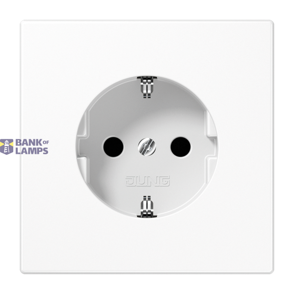 SCHUKO socket, 16 A 250 V ~, screw terminals, duroplast, LS series, alpine white image 1