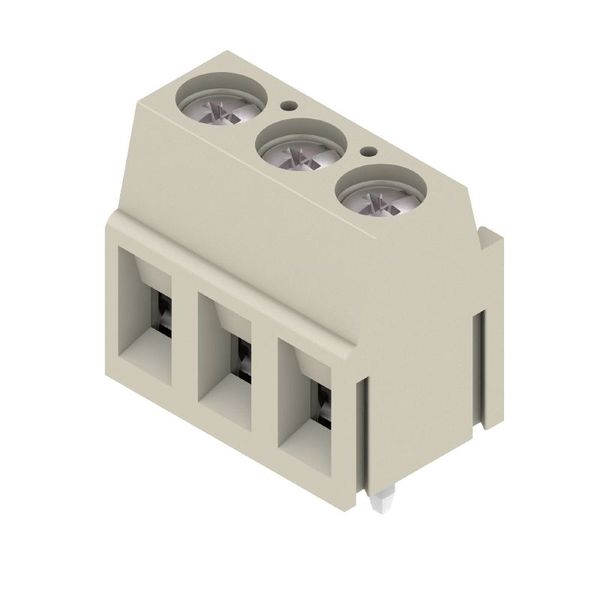 Printed circuit board terminals, 5.00 mm, Number of poles: 3, 90°, Solder pin length (l): 3.5 mm, tinned, Pebble grey, Clamping yoke connection, Clamping range, max. : 2.5 mm², Box image 1