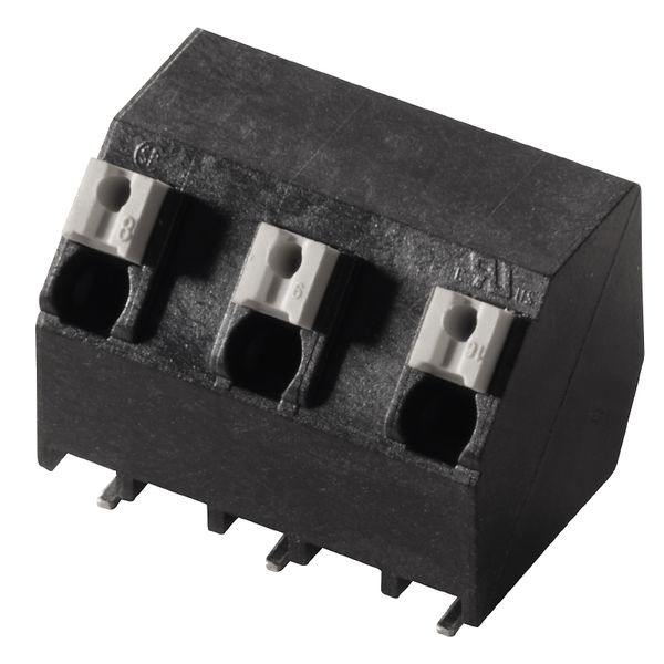 Printed circuit board terminals, 7.50 mm, Number of poles: 2, 135°, black, PUSH IN with actuator, Clamping range, max. : 1.5 mm², Tape image 1