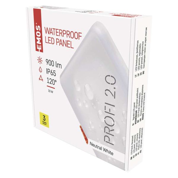 LED panel VIXXO 125×125 square, built-in, white, 10 W neutral wh. image 1