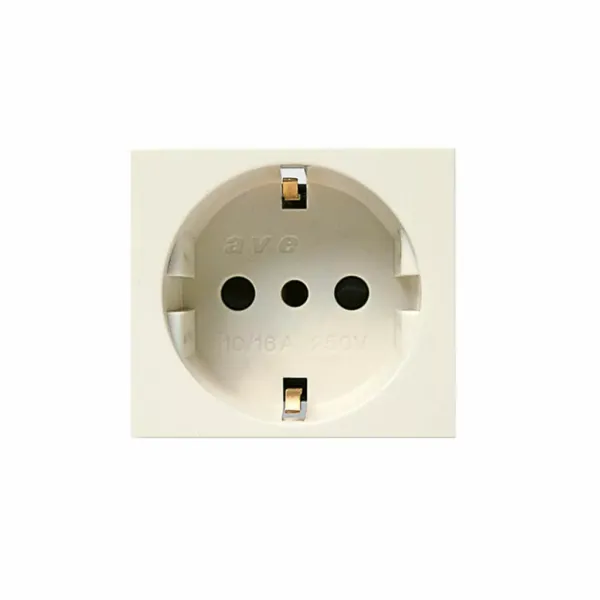 Schuko socket outlet 2P+E 16A 250V - shuttered - 2  modules image 1