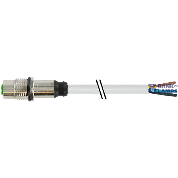 M12 female recept. A-kod. with cable rear PUR 4x0.34 gr 0.3m image 1