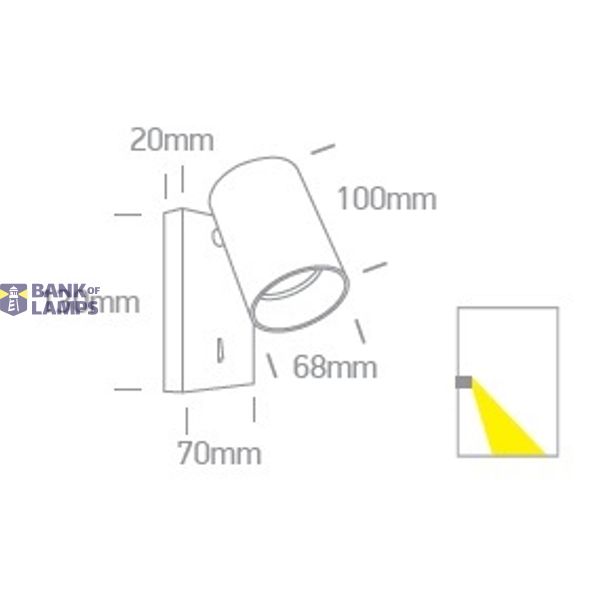 BLACK GU10 10W DARK LIGHT WITH SWITCH image 2