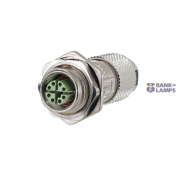 M12 jack, X-coded, IP67, Cat. 6A, Ø 6-9.7 mm, field assembly, with fla image 2