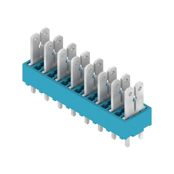 Printed circuit board terminals, 5.00 mm, Number of poles: 8, 180°, Solder pin length (l): 3.5 mm, tinned, blue, Flat-blade connection, Box image 1