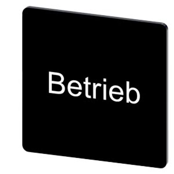 Labeling plate 27 x 27 mm, label black, labeling: Betrieb image 1