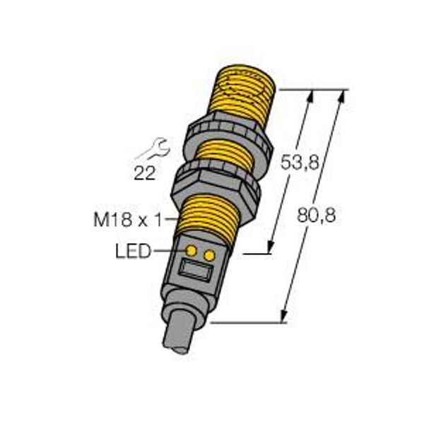 Ultrasonic Sensor diffuse mode sensor   S18UIA W/30 image 1
