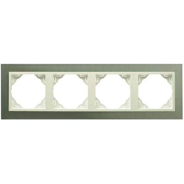 FOUR-GANG FRAME TITANIUM/PEARL image 1