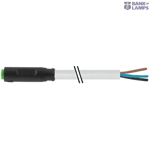 M8 female 0° A-cod. snap-in with cable PUR 3x0.25 gy UL/CSA+drag 30.0m image 1