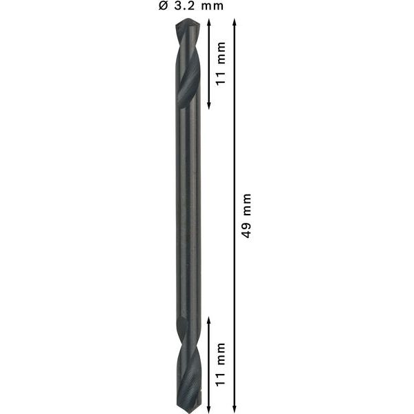 Double-ended drill bits 3,2 x 11 x 49 mm 10 pcs. image 2