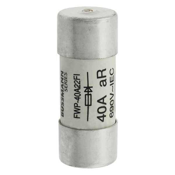 Fuse-link, high speed, 40 A, AC 700 V, 22 x 58 mm, aR, UL, with striker image 14