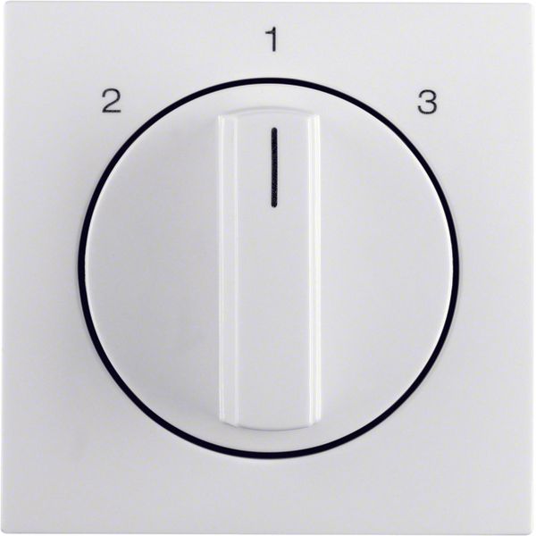 Centre plate rotary knob 3-step switch, Berker S.1/B.3/B.7, polar whit image 1
