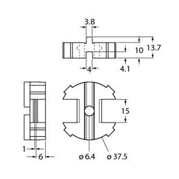 Mounting Accessories Spacer for Actuator (Puck)   BTS-DSC26-UR10 image 1