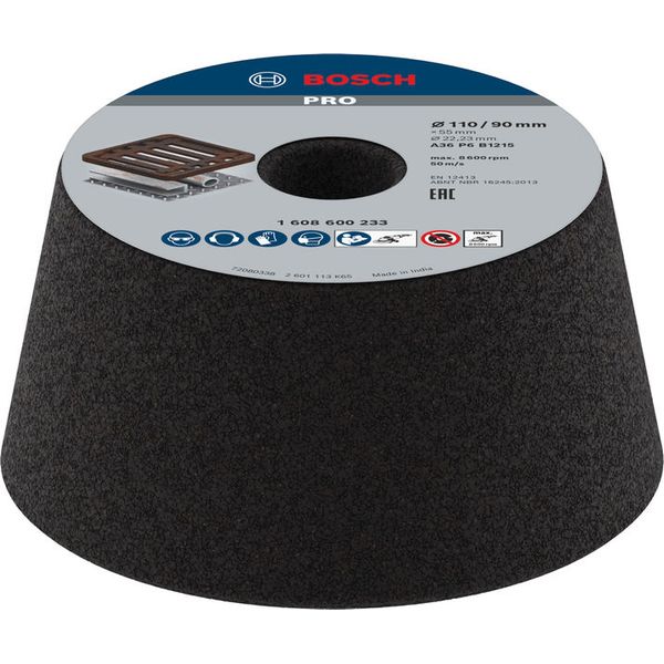 Conical cup wheel – Metal/cast iron 90 mm, 110 mm, 55 mm, 36 image 1