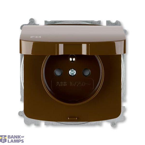 5519A-A02997 H Socket Outlets CSN-Norm with Hinged Lid brown - Tango image 1