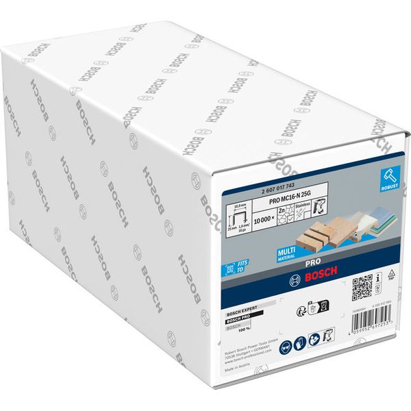 PRO MC16-N G, Medium Crown Staple 1.6/16g, 25mm, Galvanised, 10000pcs image 2