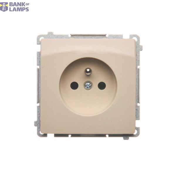 Single socket outlet with earthing, beige, 16A image 1